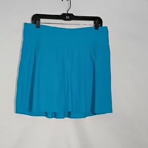 NWT L.L. Bean Teal Blue Shaping Swim Skirt Women's Size 18 Regular Upf 50